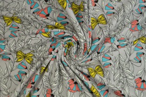 Cotton jersey print - wow 53-25 silbergrau