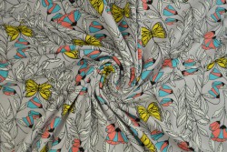 Cotton jersey print - wow 53-25 silbergrau