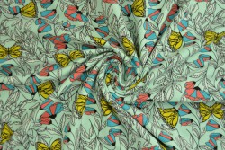 Cotton jersey print - wow 53-41 minzgrün