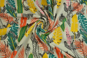Cotton jersey print - wow 56-25 silbergrau
