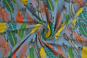 Cotton jersey print - wow 56-138 stahlblau