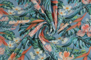 Cotton jersey print - wow 60-138 stahlblau