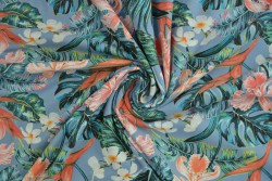 Cotton jersey print - wow 60-138 stahlblau