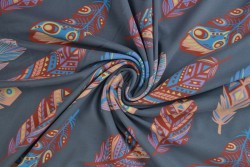 Cotton jersey print - wow 61-17 dunkelgrau