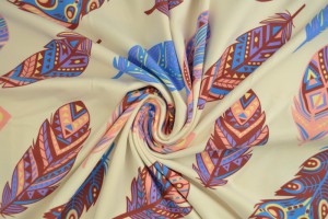 Cotton jersey print - wow 61-22 champagner
