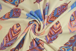 Cotton jersey print - wow 61-22 champagner