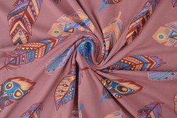 Cotton jersey print - wow 61-38 dunkel altrosa