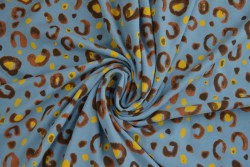 Cotton jersey print - wow 63-138 stahlblau