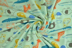 Cotton jersey print - wow 64-41 minzgrün