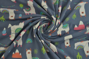 Cotton jersey print - wow 65-17 dunkelgrau