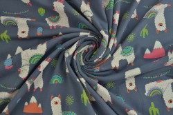 Cotton jersey print - wow 65-17 dunkelgrau