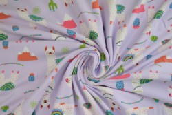Cotton jersey print - wow 65-21 lavendel