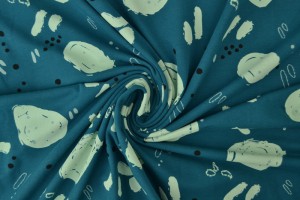 Cotton jersey print - wow 67-46 dunkel petrol