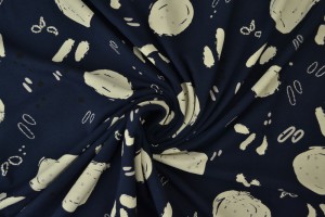 Cotton jersey print - wow 67-49 navy