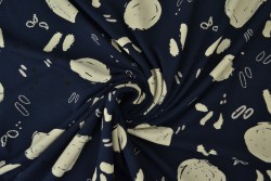 Cotton jersey print - wow 67-49 navy