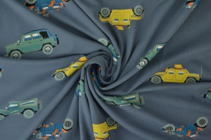 Cotton jersey print - wow 68-17 dunkelgrau