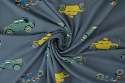 Cotton jersey print - wow 68-17 dunkelgrau
