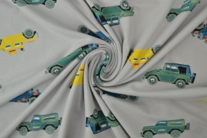 Cotton jersey print - wow 68-25 silbergrau