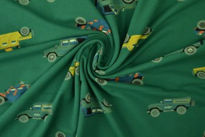 Cotton jersey print - wow 68-32 grün