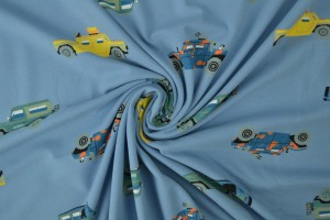 Cotton jersey print - wow 68-138 stahlblau