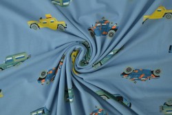 Cotton jersey print - wow 68-138 stahlblau