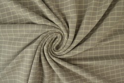 Cotton jersey checks 05 grau