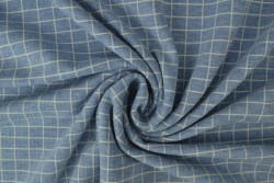 Cotton jersey checks 10 blau
