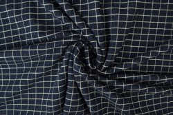 Cotton jersey checks 11 marine