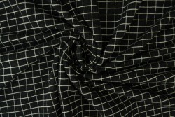 Cotton jersey checks 12 schwarz