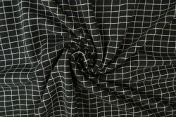 Cotton jersey checks 13 Anthrazit