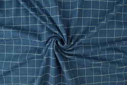 Cotton jersey checks 2cm 01-01 blau