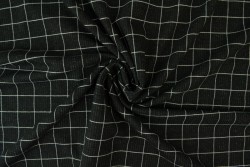 Cotton jersey checks 2cm 01-03 schwarz