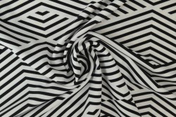 Lycra print 366-01 black / white