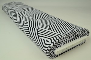 Lycra print 366-01 black / white