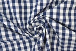 Baumwolle gingham karo 6.5 mm 160-14 marine