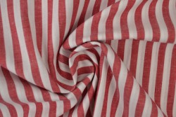 Baumwolle gingham streifen 6.5 mm 165-01 rot