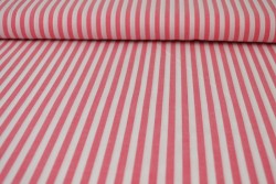 Baumwolle gingham streifen 6.5 mm 165-02 dunkelrosa