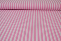 Baumwolle gingham streifen 6.5 mm 165-03 rosa