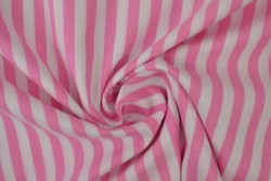 Baumwolle gingham streifen 6.5 mm 165-03 rosa