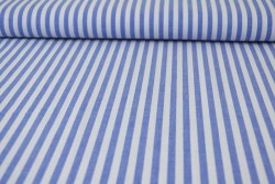 Baumwolle gingham streifen 6.5 mm 165-07 blau