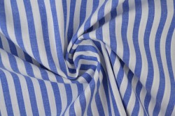 Baumwolle gingham streifen 6.5 mm 165-07 blau