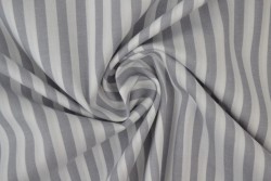 Baumwolle gingham streifen 6.5 mm 165-11 grau