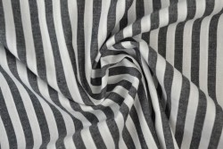 Baumwolle gingham streifen 6.5 mm 165-13 schwarz