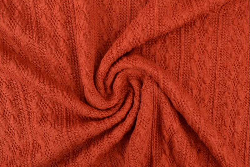 Jacquard cable knit fabric 42 copper