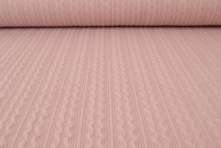 Jacquard cable knit fabric 37 old pink