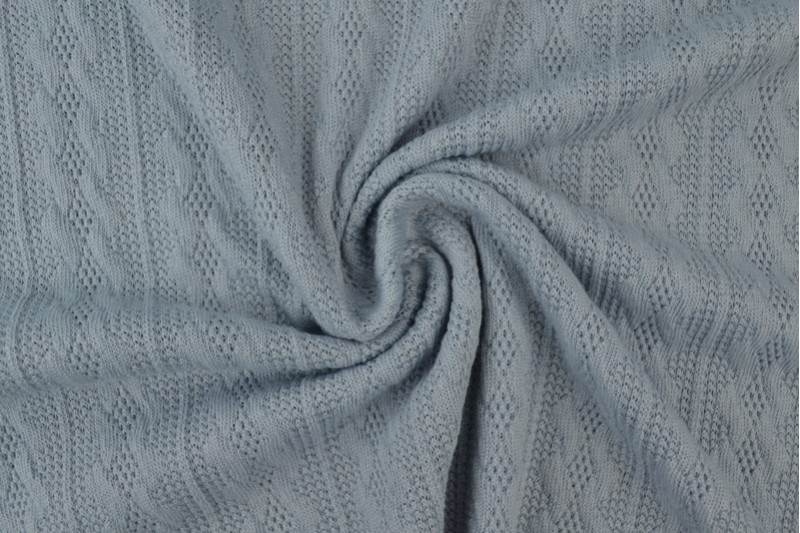 Jacquard cable knit fabric 25 silvergrey