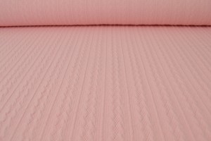 Jacquard cable knit fabric 19 pink