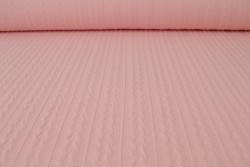 Jacquard cable knit fabric 19 pink