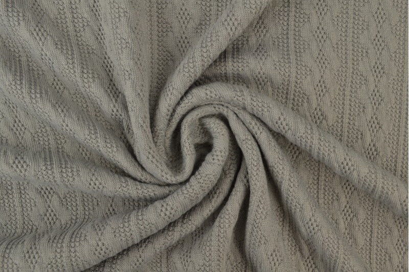 Jacquard cable knit fabric 17 dark grey