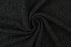 Jacquard cable knit fabric 03 black